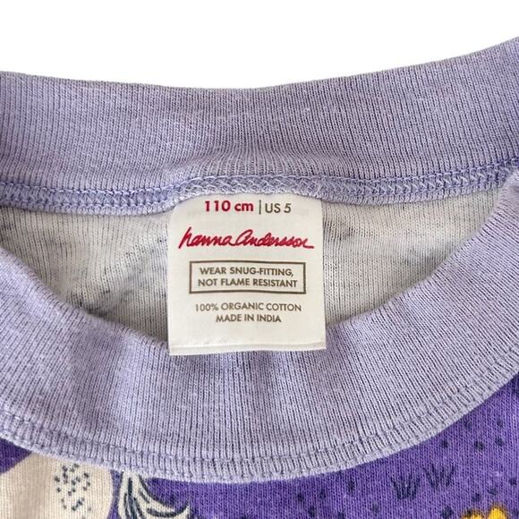 Hanna Andersson Purple Horse Floral Organic Cotton Pajama Top Sz 5 - Picture 2 of 4